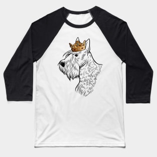 Scottish Terrier Dog King Queen Wearing Crown Baseball T-Shirt